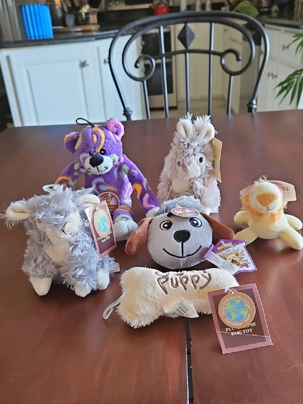 Fur Baby Dog Toys - 6 Plush Toys for Dogs Puppies